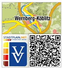 Zeigt eine Vorschau des Stadtplans des Marktes Wernberg-Köblitz